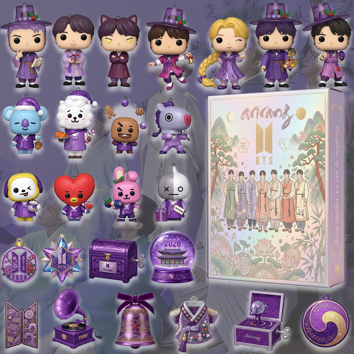 BTS Arirang Tour Purple Christmas Adventskalender 24-Tage-Geschenk für Fans