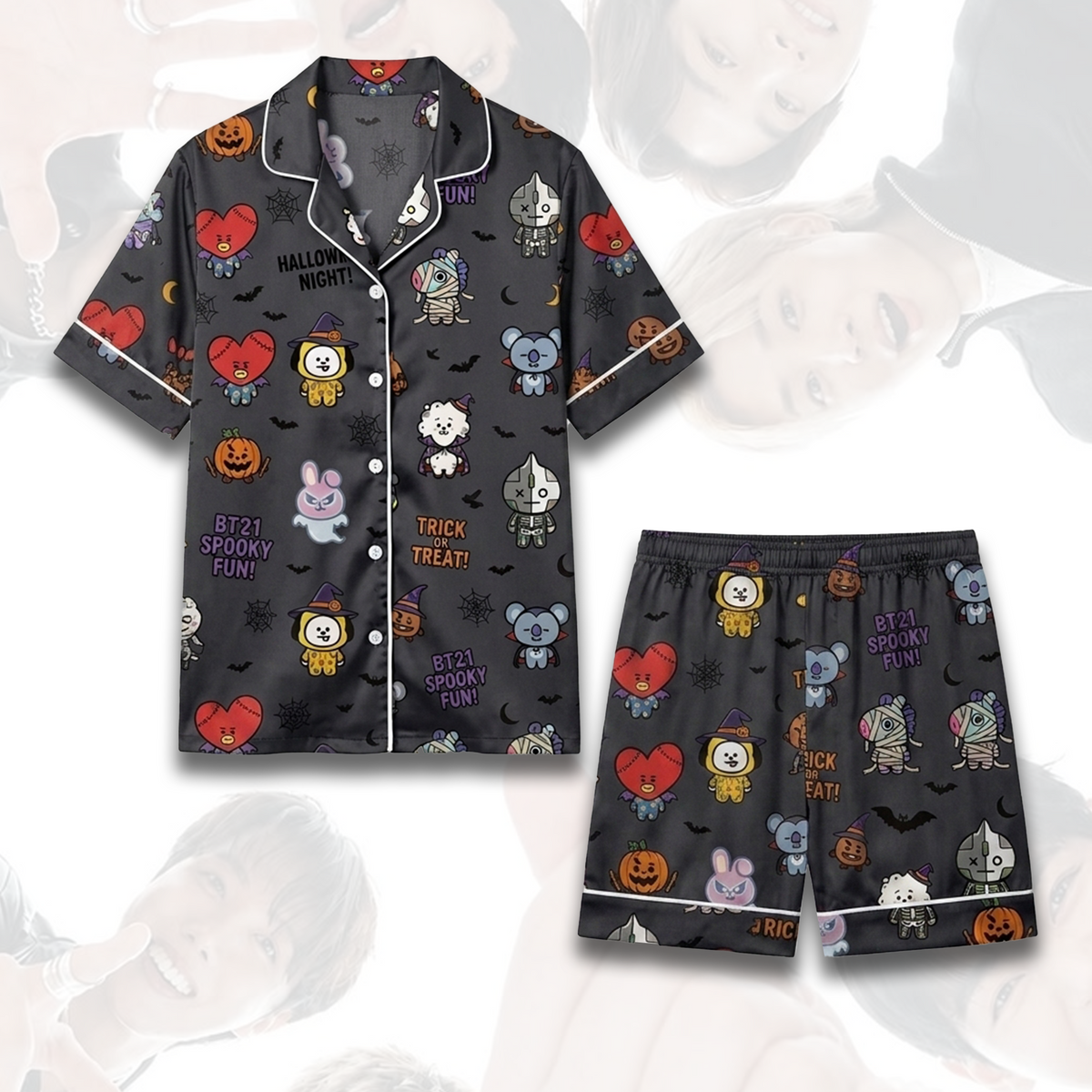 BT21 Happy Halloween BTS Gruseliges Pyjama-Set Fan-Edition