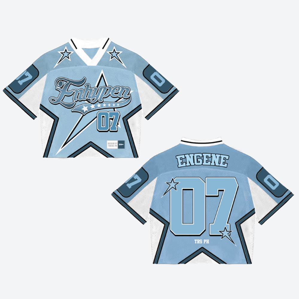 Enhypen Mixed-Mesh-Jersey Fußball V3 Blau Weiß