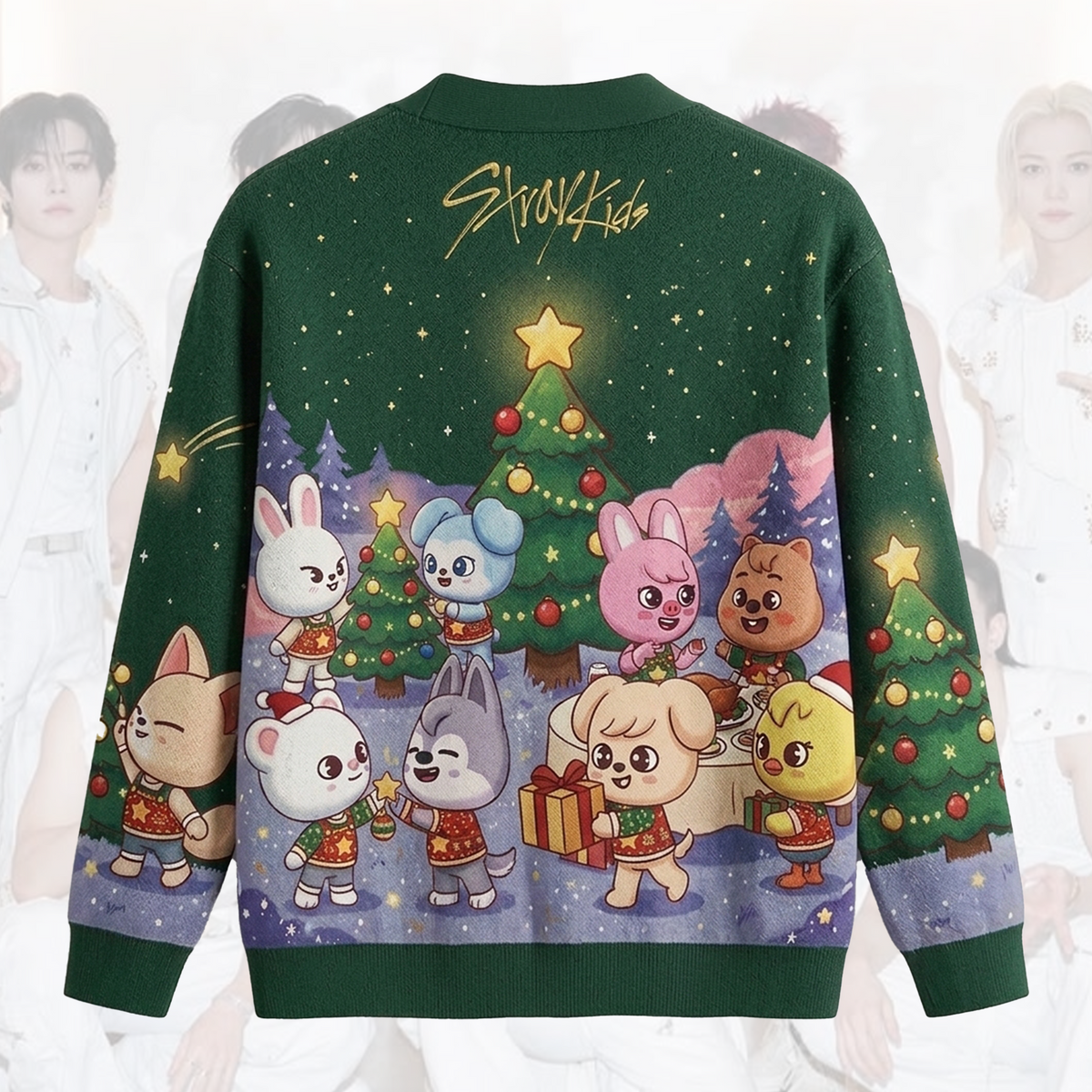 Kawai Skzoo Stray Kids Weihnachts-Cardigan Konzert-Outfit Geschenk für Fans