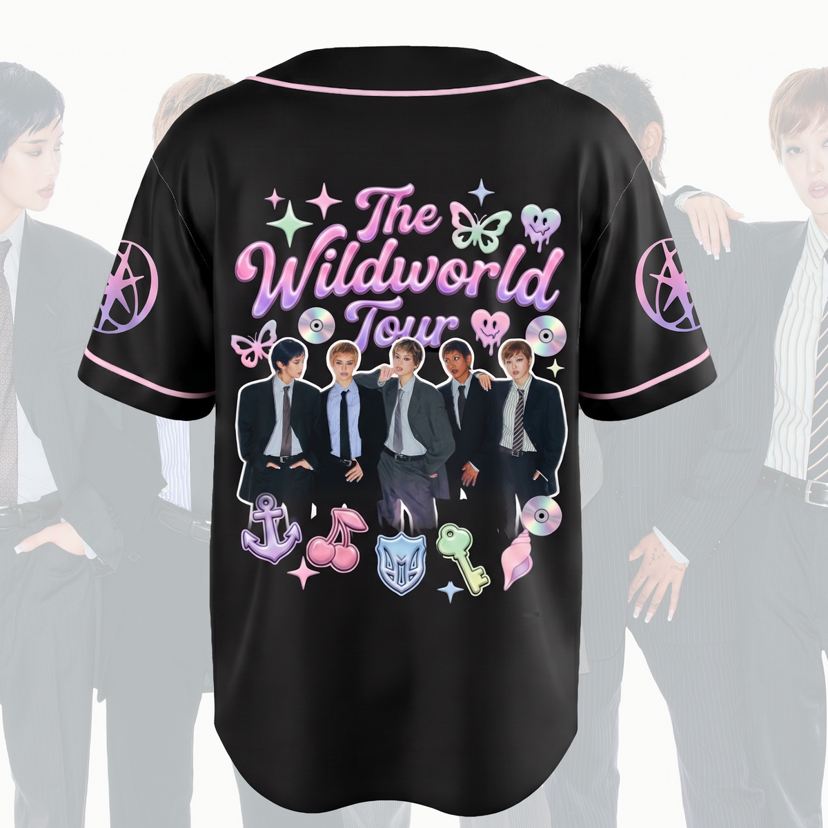 Verspieltes Katseye The WildWorld Tour Baseball-Trikot Geschenk für Fans
