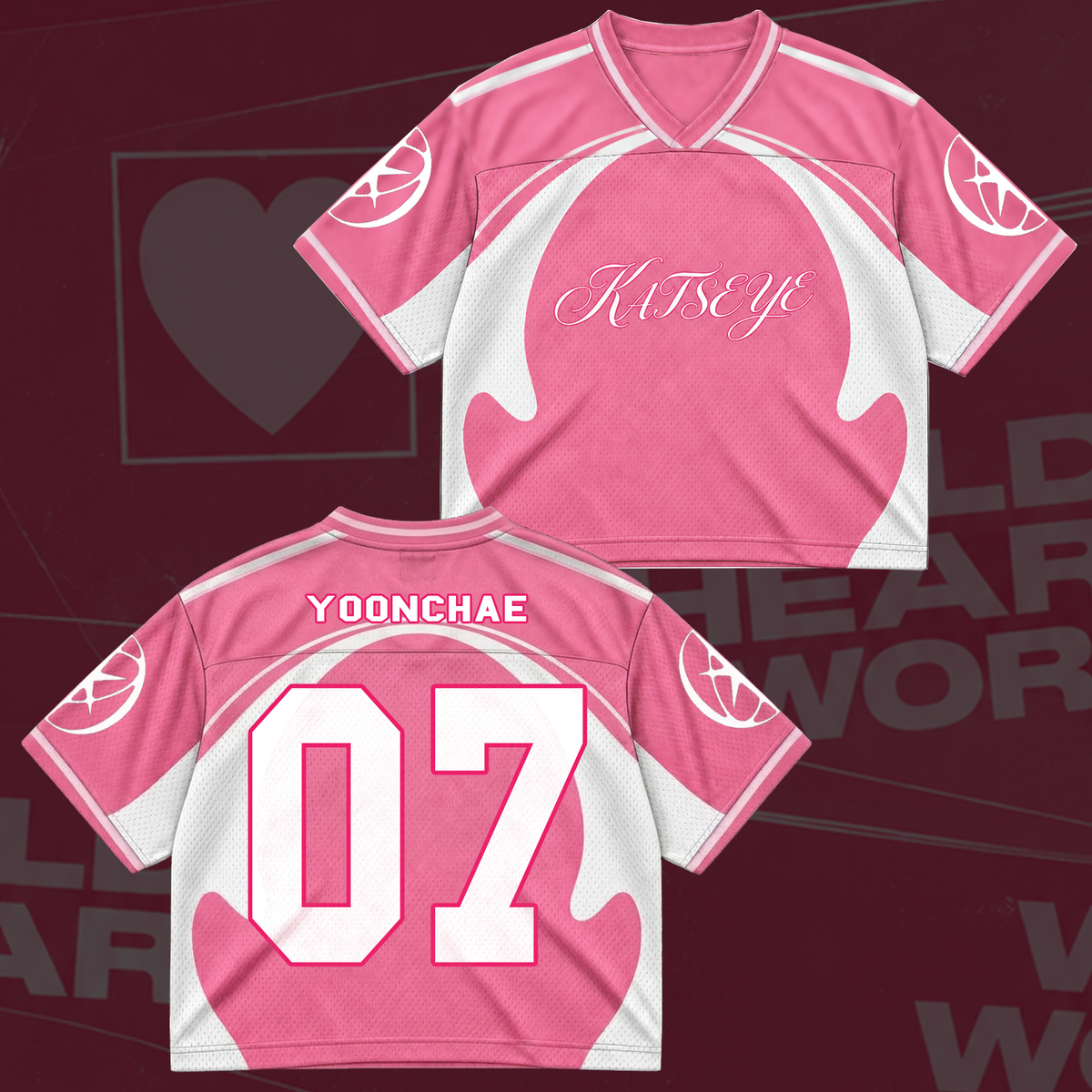 Katseye Pastellrosa The Wildworld Tour Mixed Mesh Trikot Fanmerch