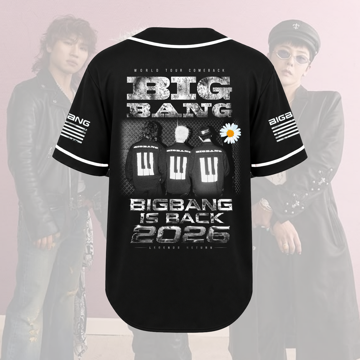 BIGBANG World Tour Comeback Baseballtrikot Retro Konzert-Outfit Geschenk für Fans