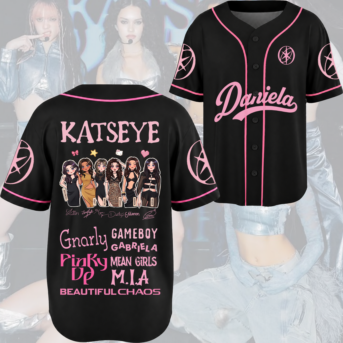 Pinky Katseye The Wildworld Tour Baseballtrikot Fan-Edition