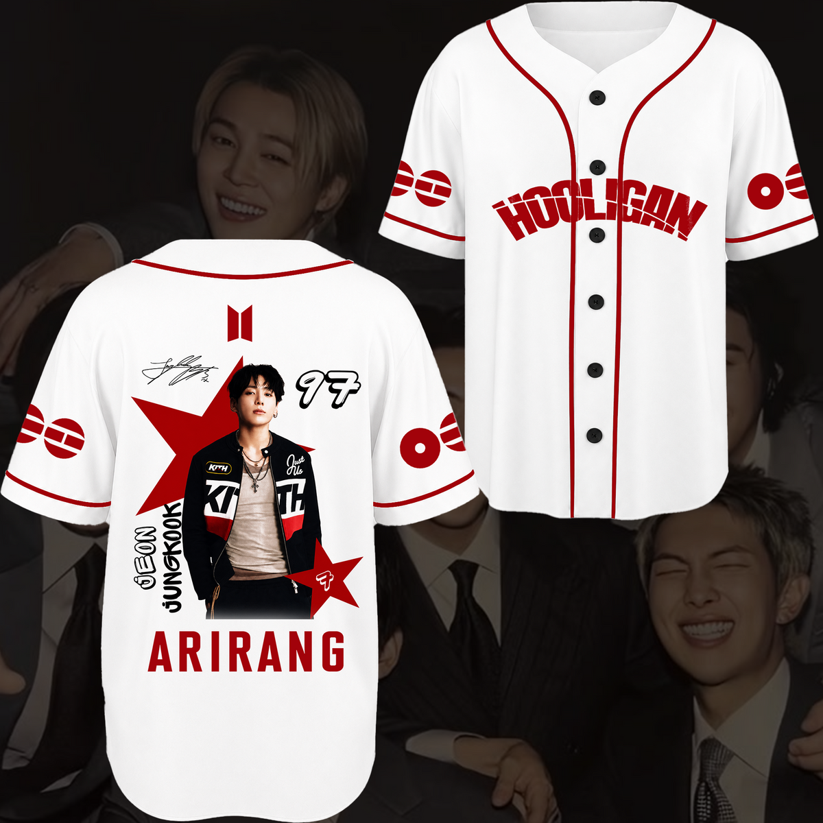 Stylisches BTS Visual Baseball-Trikot Arirang World Tour Merch Geschenk für Fans