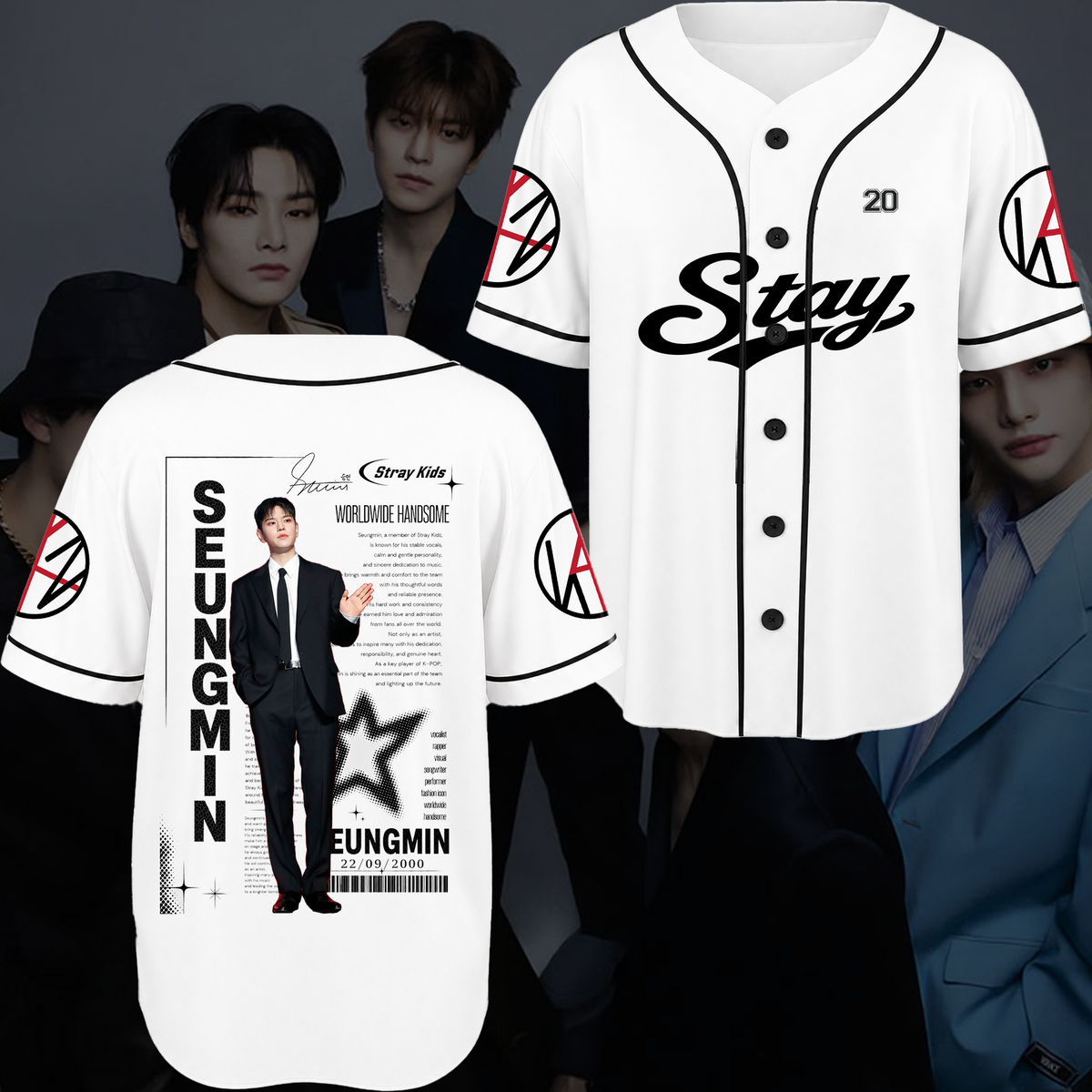 Stray Kids Stay Chronicles Baseballtrikot Geschenk für Fans