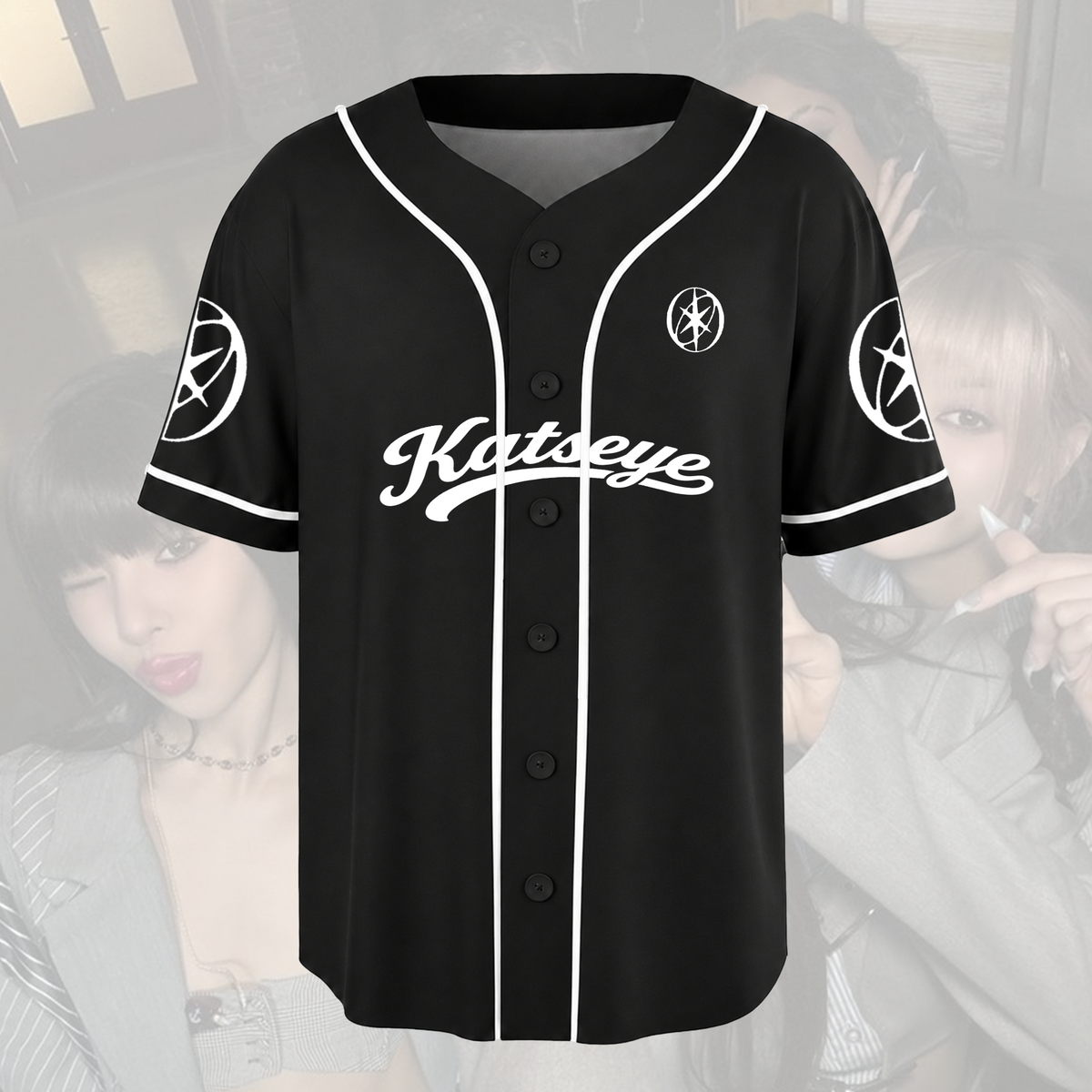 KATSEYE The Wild World Tour Baseballtrikot Mystic Purple Neon Star Outfit Geschenk für Eyekons