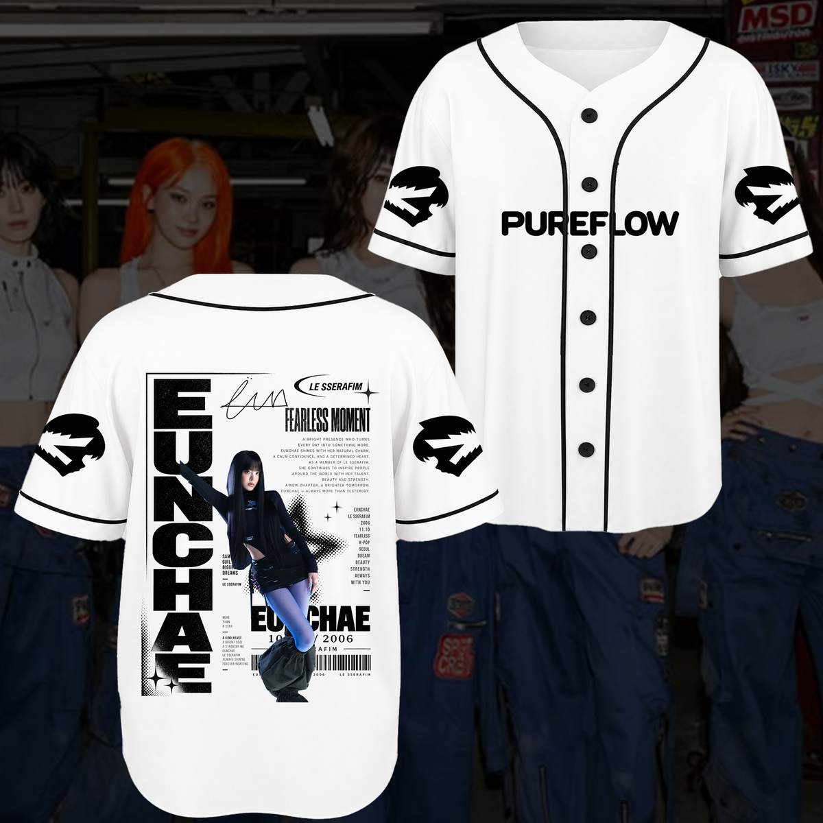 Chronicles LE SSERAFIM Pureflow World Tour Baseball-Trikot Fan-Edition
