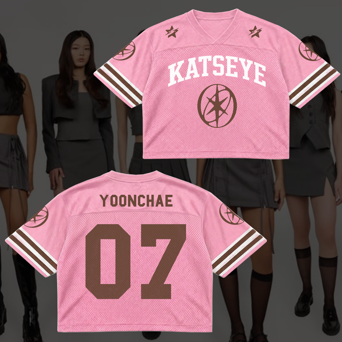 Großartiges KATSEYE Pink Mesh Trikot The Wildworld Tour Geschenk für Fans