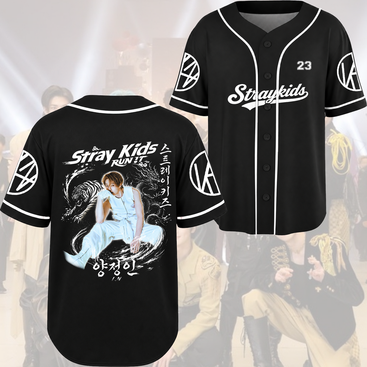 Stray Kids Run It World Tour Rebel Orient Streetwear Baseballtrikot Geschenk für Fans