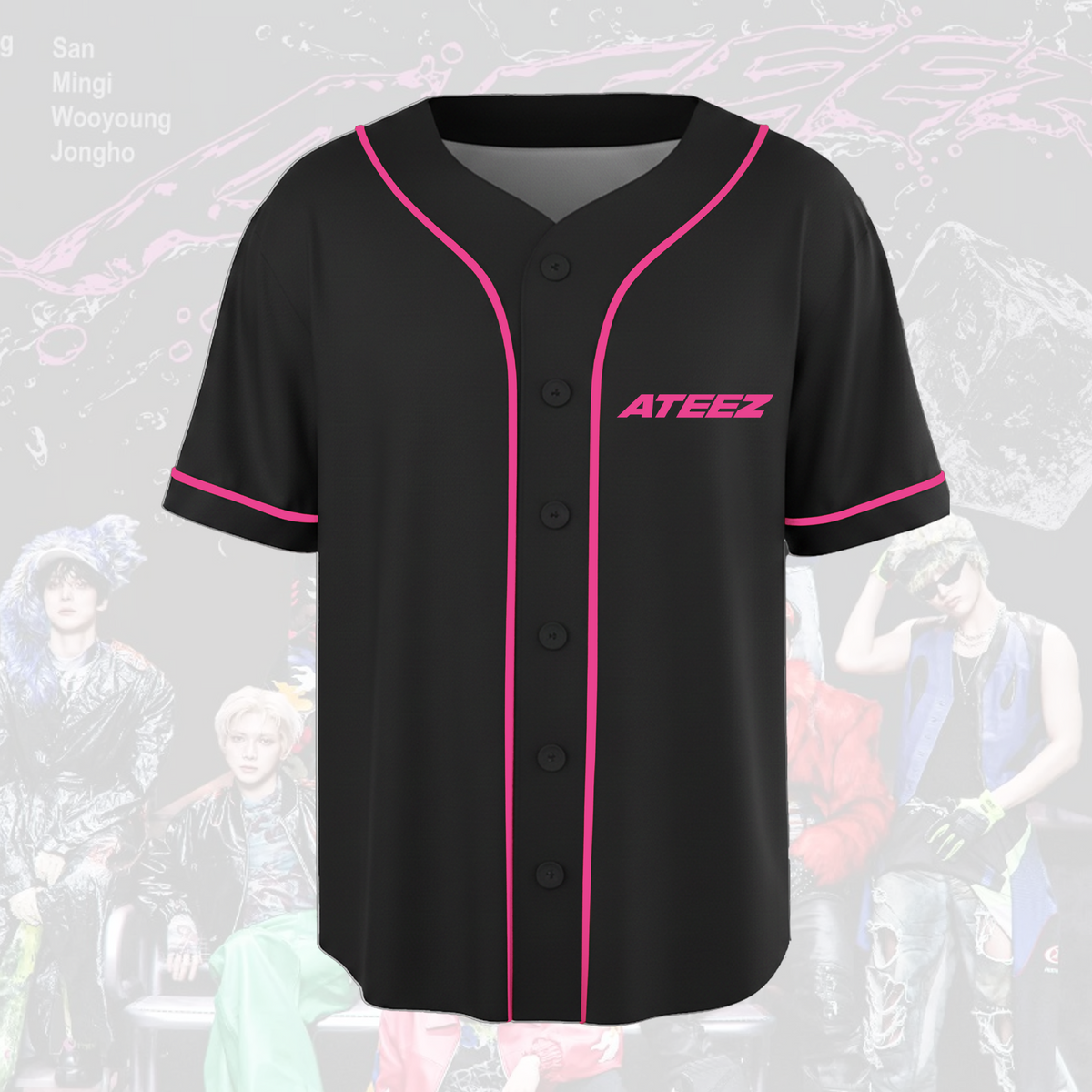 Pinky Ateez Golden Hour Konzert Baseballtrikot Fan-Edition
