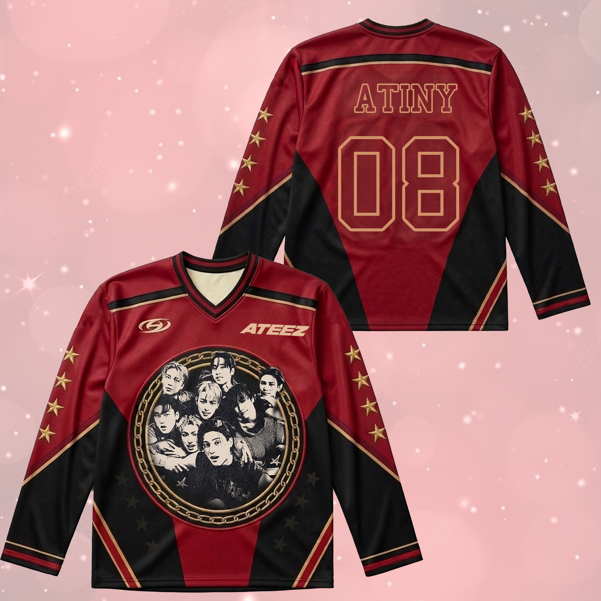 Sporty Twice Dies ist für das blau-schwarze Eishockeytrikot