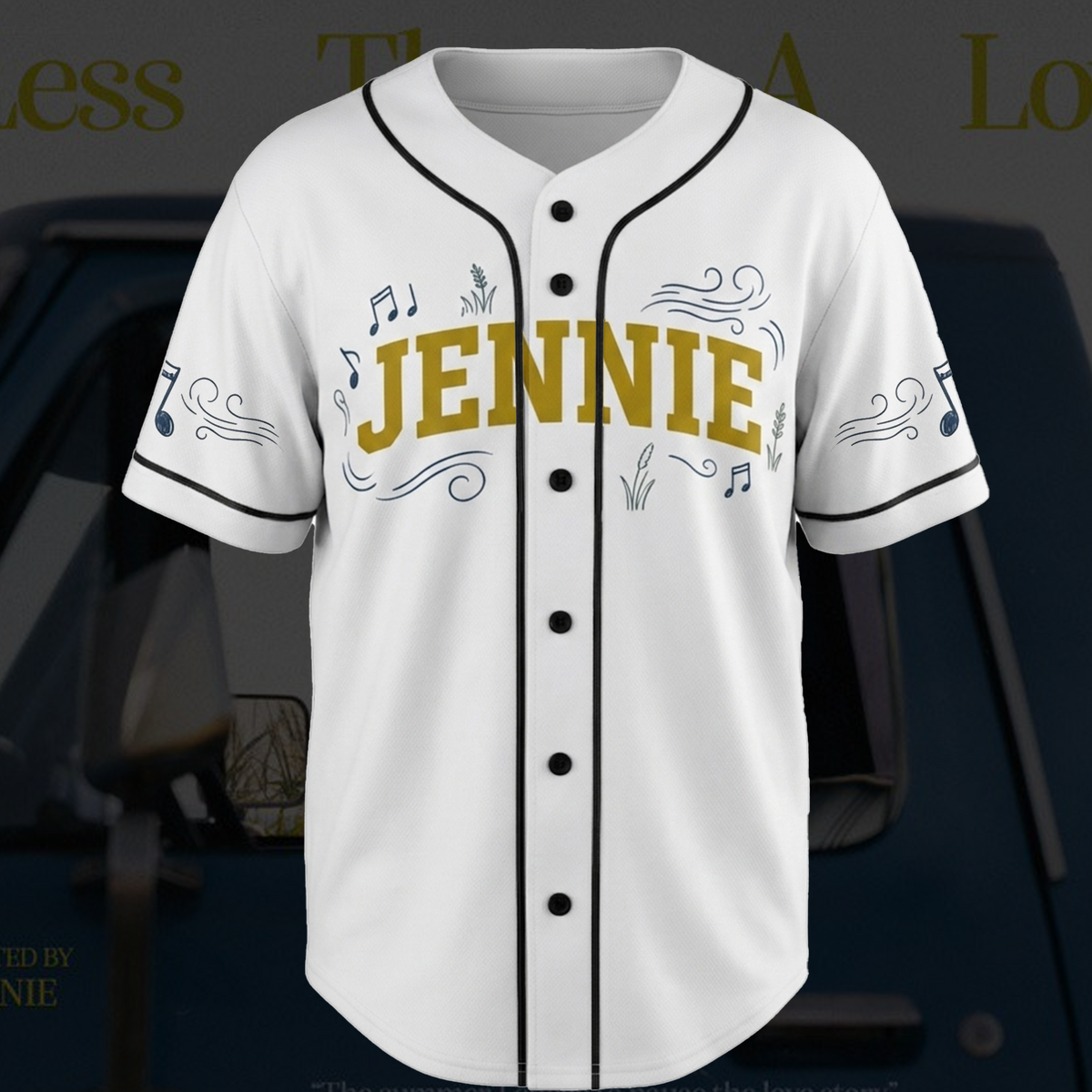 Blackpink Jennie Less Than A Lover Single Baseball-Trikot süßes Doodle-Outfit Geschenk für Fans