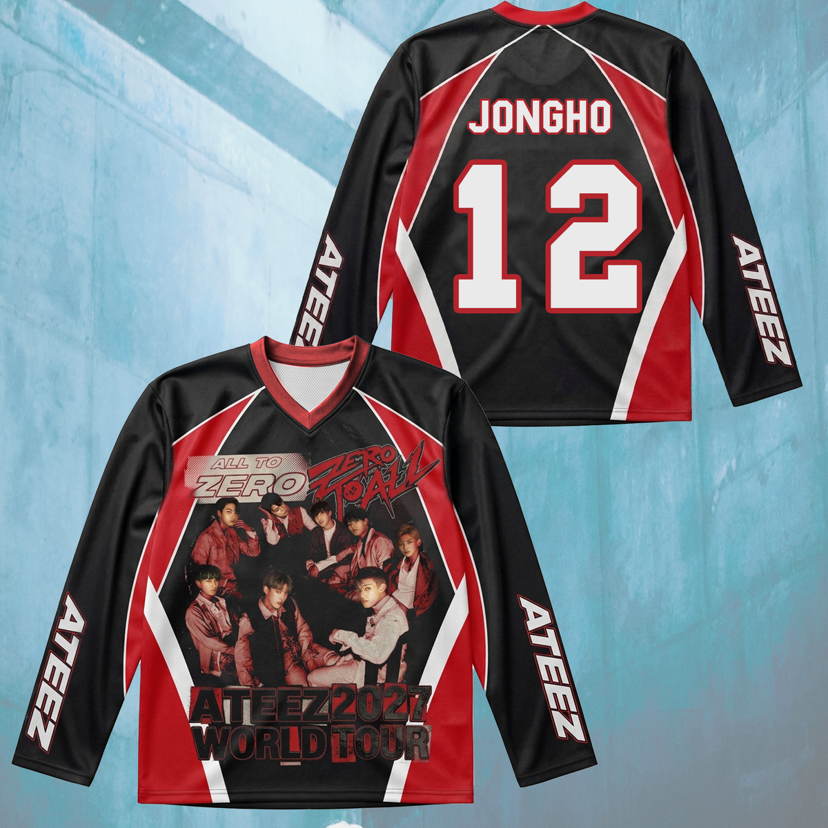 Sporty Twice Dies ist für das blau-schwarze Eishockeytrikot