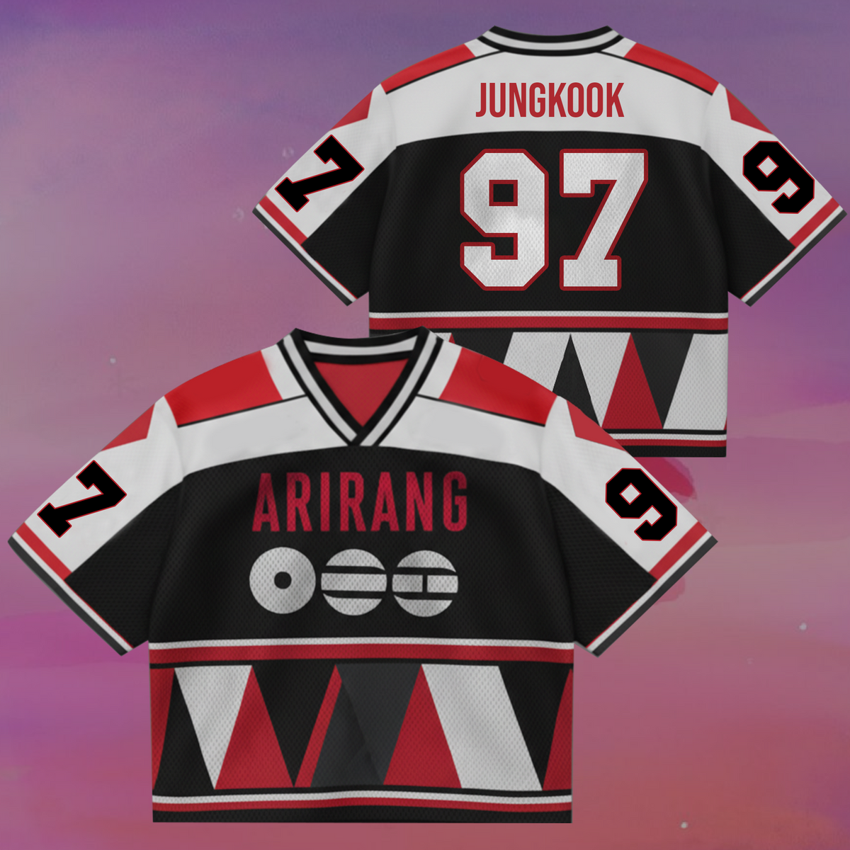 Arirang Modern Era BTS World Tour Mixed Mesh Jersey Army Gifts