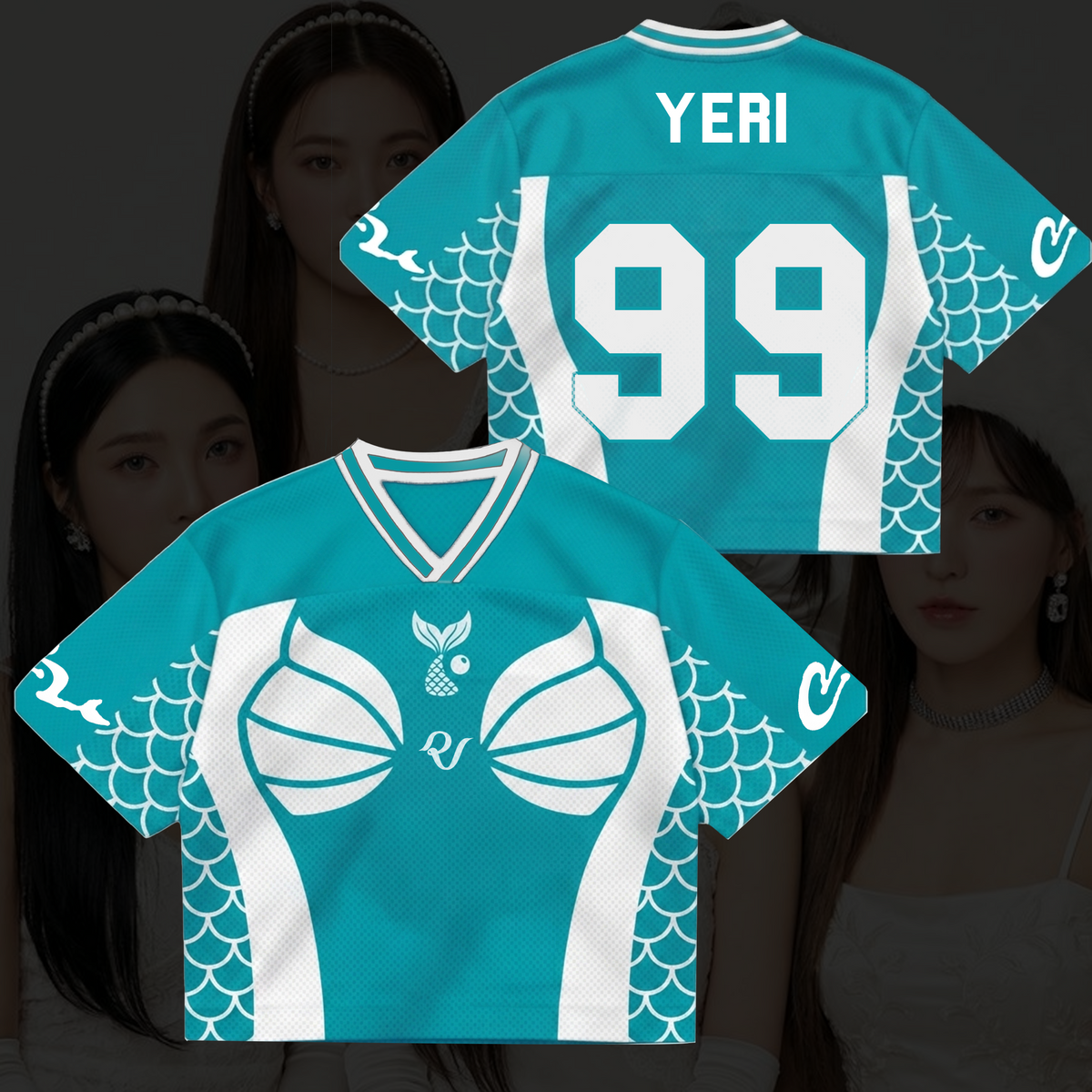 Red Velvet Cosmic Velvet Summer Mermaid Mixed-Mesh-Trikot Geschenk für Fans