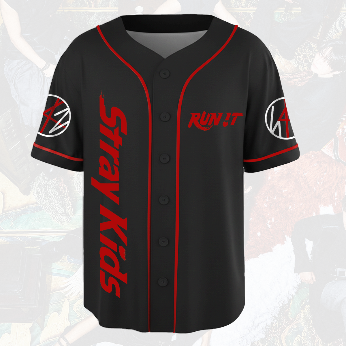 Dynamic Stray Kids Run It Welttournee Baseballtrikot Geschenk für Stay