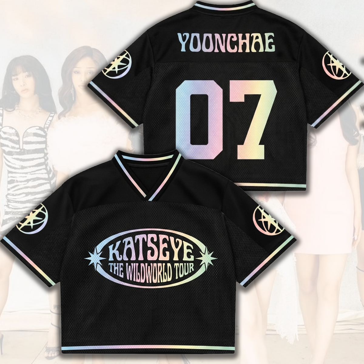 Mirage Katseye The Wildworld Tour Mixed-Mesh-Trikot Einzigartiges Geschenk für Fans