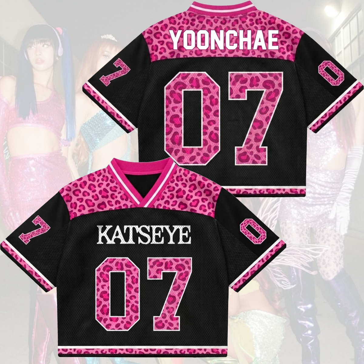 Pinky Leopard KATSEYE Mesh-Trikot The Wildworld Tour Geschenk für Fans