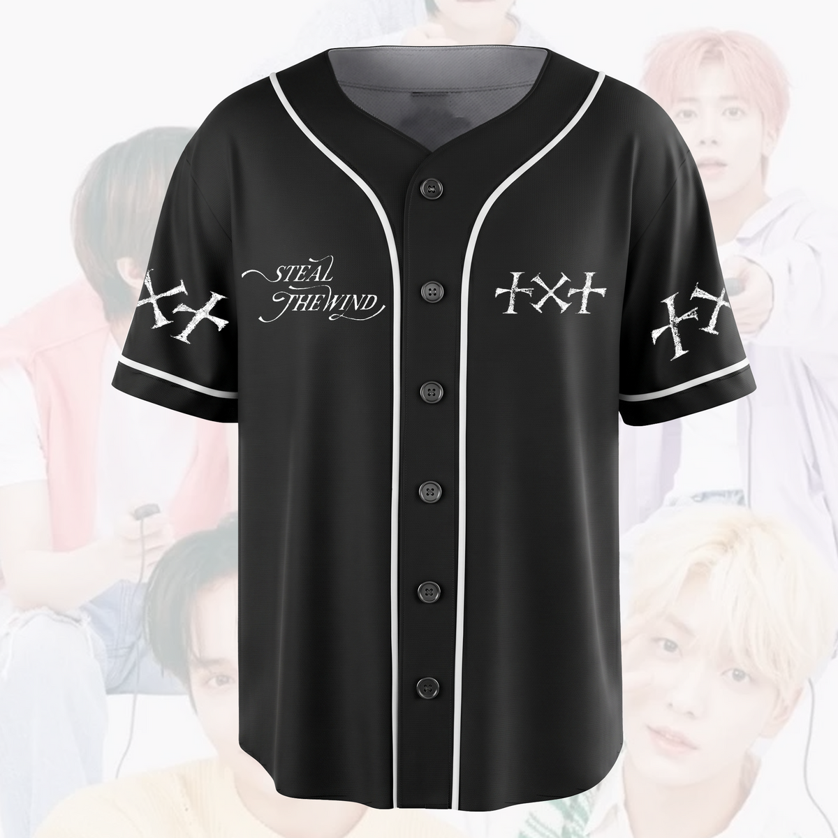 Streetwear TXT Steal The Wind Tour Baseball-Trikot Tomorrow X Together Shirt Fan-Geschenke