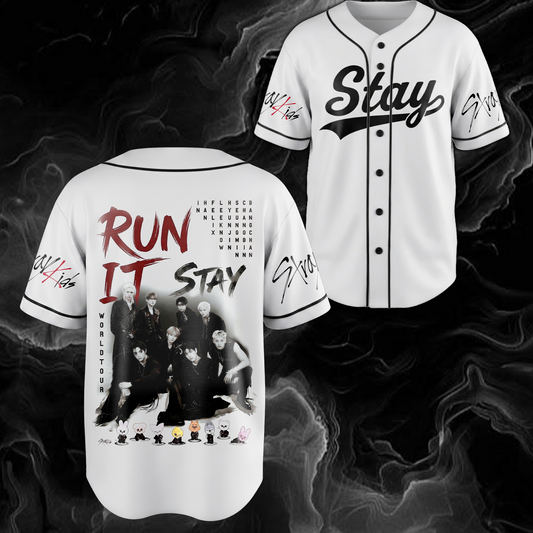Mesmerizing Stray Kids Run It Baseball Jersey Gift For Stay