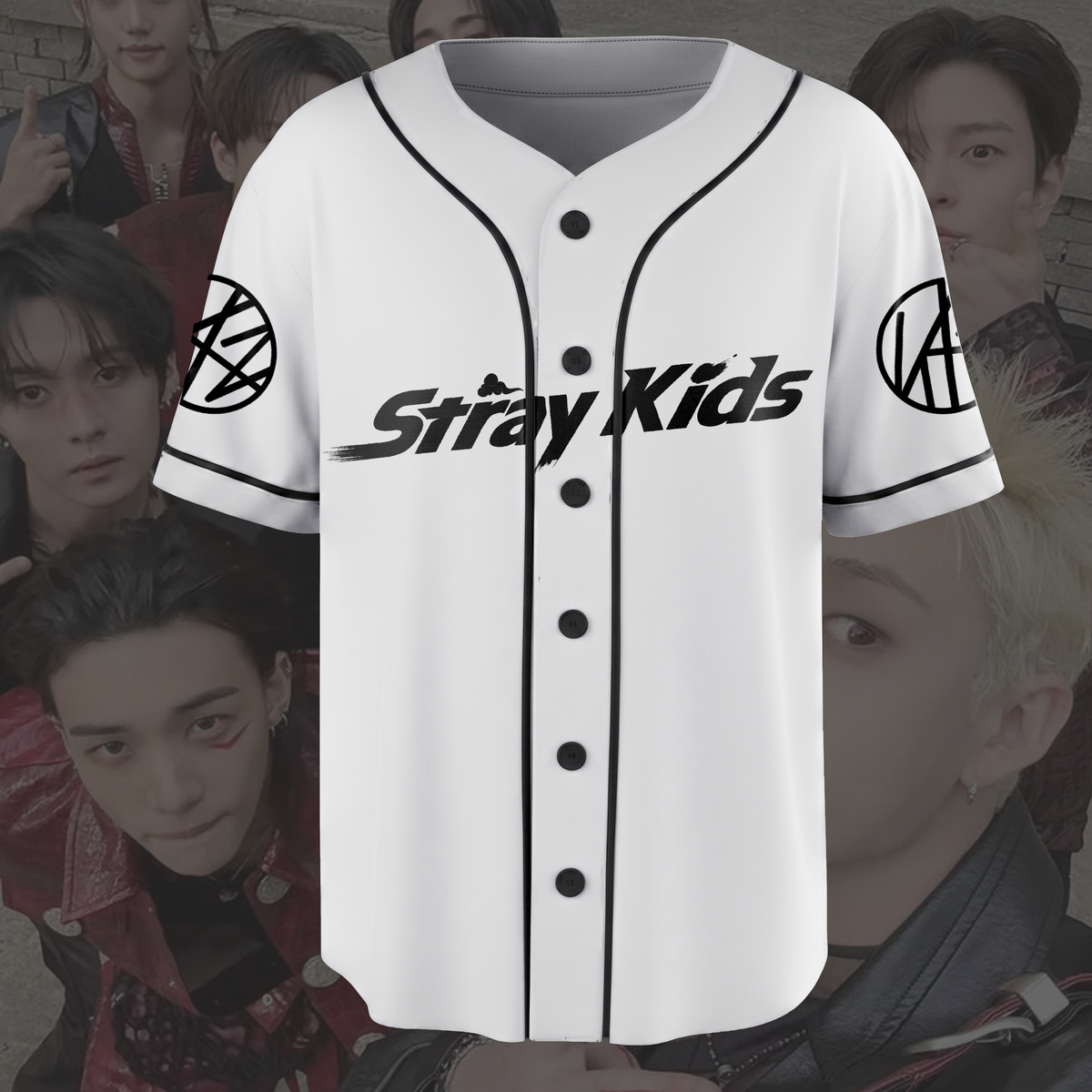 Aufregendes Stray Kids Run It World Tour Baseball-Trikot Lippen Geschenk für Fans