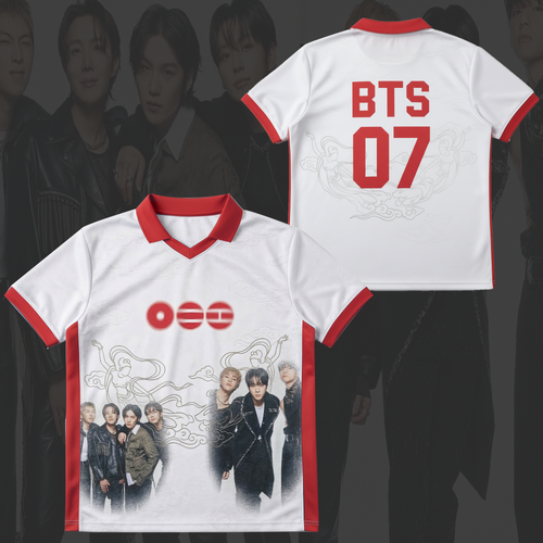 Bemerkenswertes BTS World Tour Fußballtrikot mit Flügelkragen