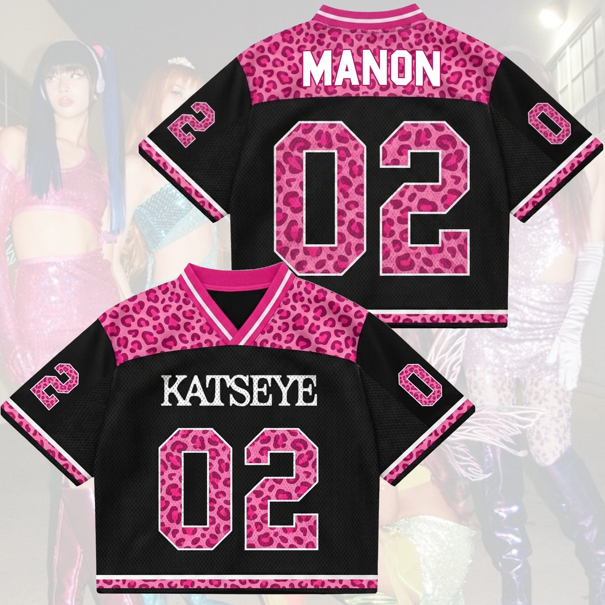 Pinky Leopard KATSEYE Mesh-Trikot The Wildworld Tour Geschenk für Fans
