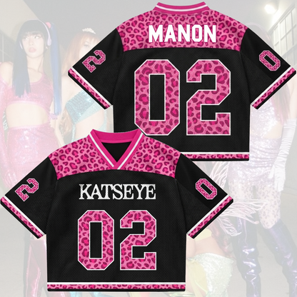 Pinky Leopard KATSEYE Mesh-Trikot The Wildworld Tour Geschenk für Fans
