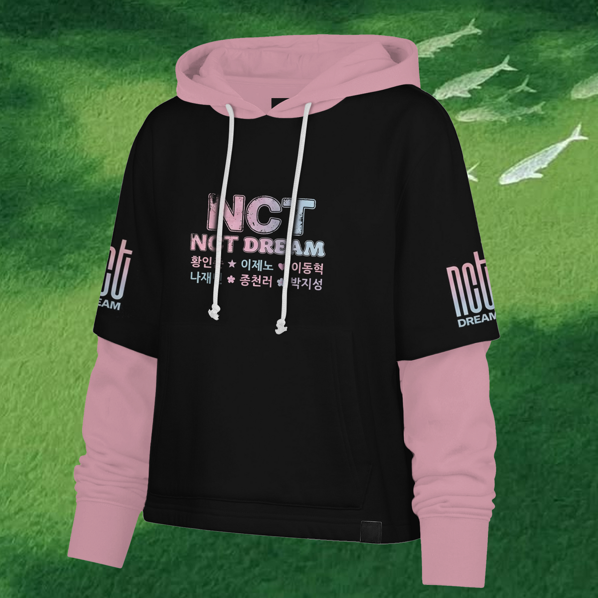NCT 127 Blingy Full-Group niedliches Cartoon-Maskottchen Doodle Shortstop Kapuzenpullover Geschenk für Fans