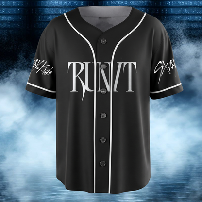 Stray Kids Run It World Tour Baseball-Trikot Edgy Streetwear Geschenk für Fans