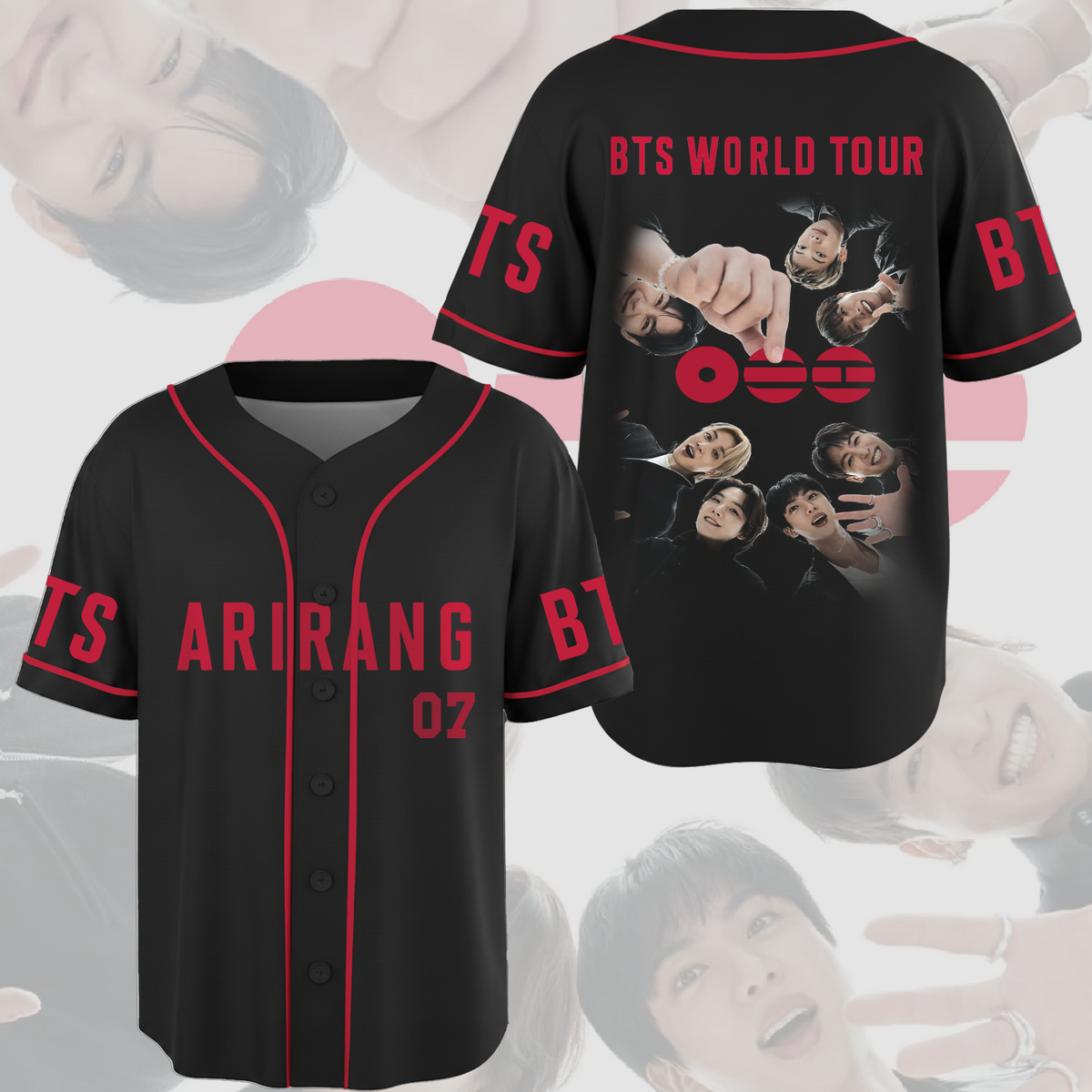 BTS OT7 Forever Arirang Welttournee 2026 Baseballtrikot Fan-Edition