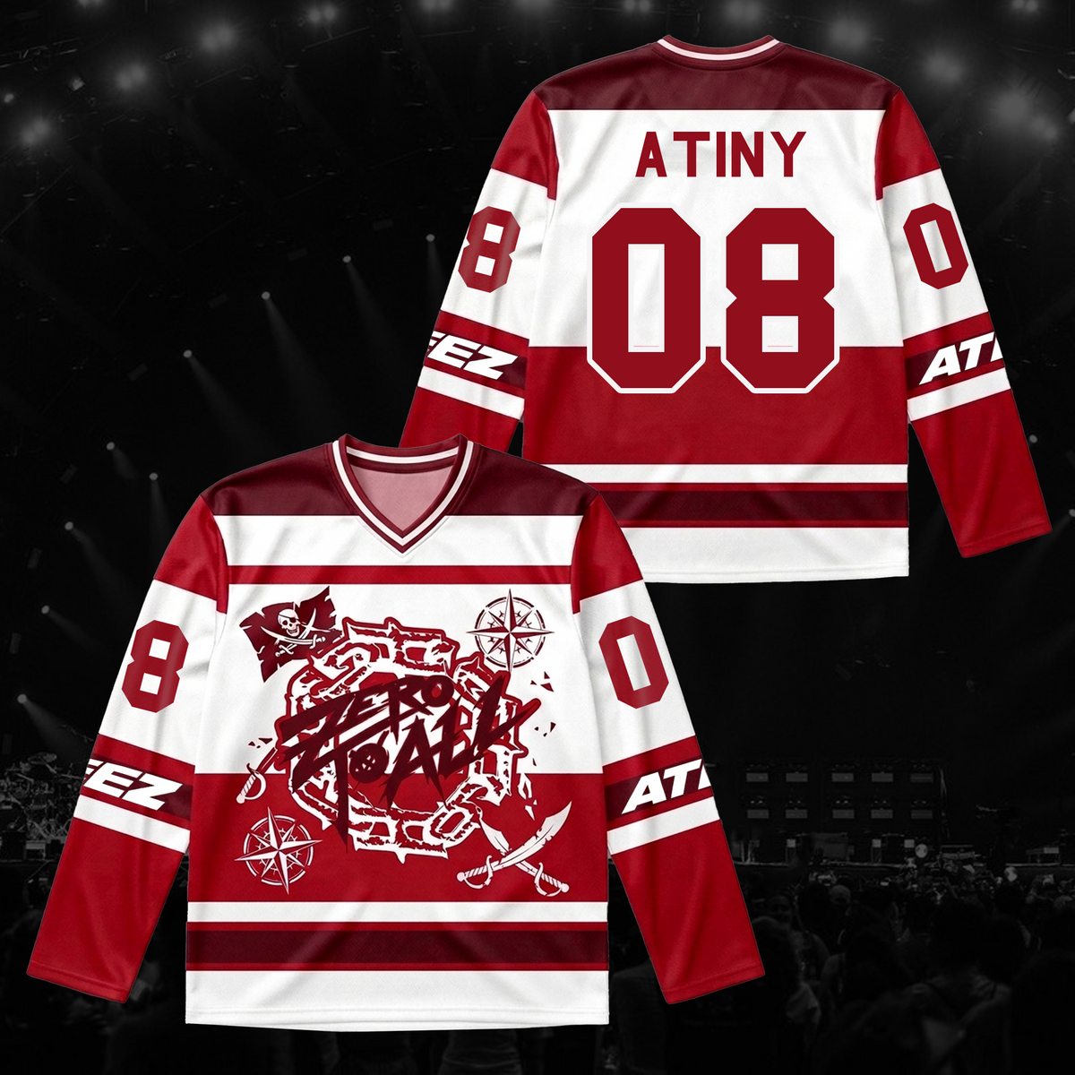 Sporty Twice Dies ist für das blau-schwarze Eishockeytrikot