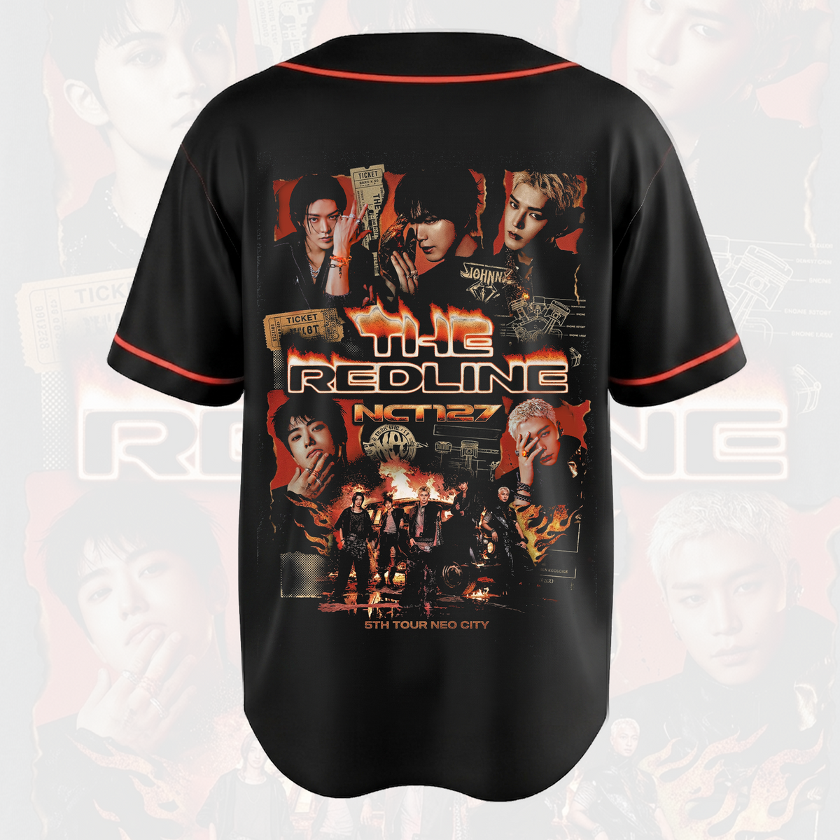 NCT 127 Neo City 5th Tour Baseballtrikot The Redline Konzert-Outfit Shirt