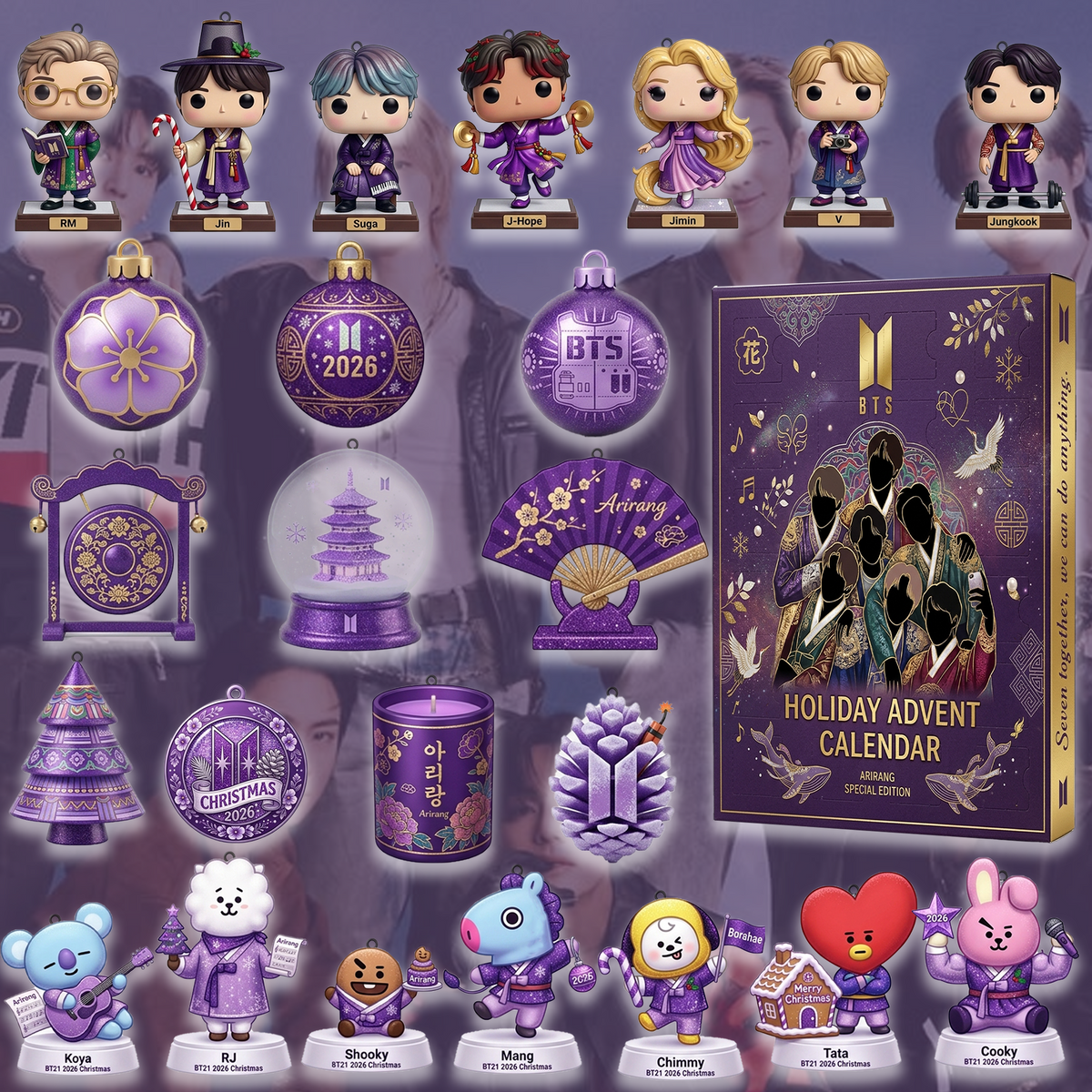 BTS Arirang World Tour Purple Christmas Adventskalender 24-Tage-Fan-Edition