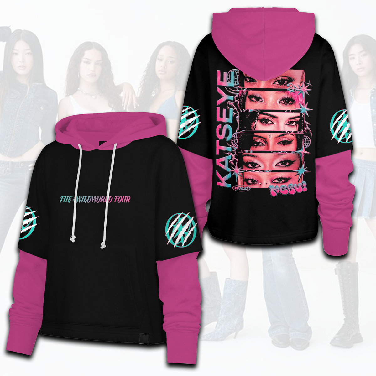 Katseye The Wildworld Tour Shortstop Hoodie Geschenk für Fans für Eyekons