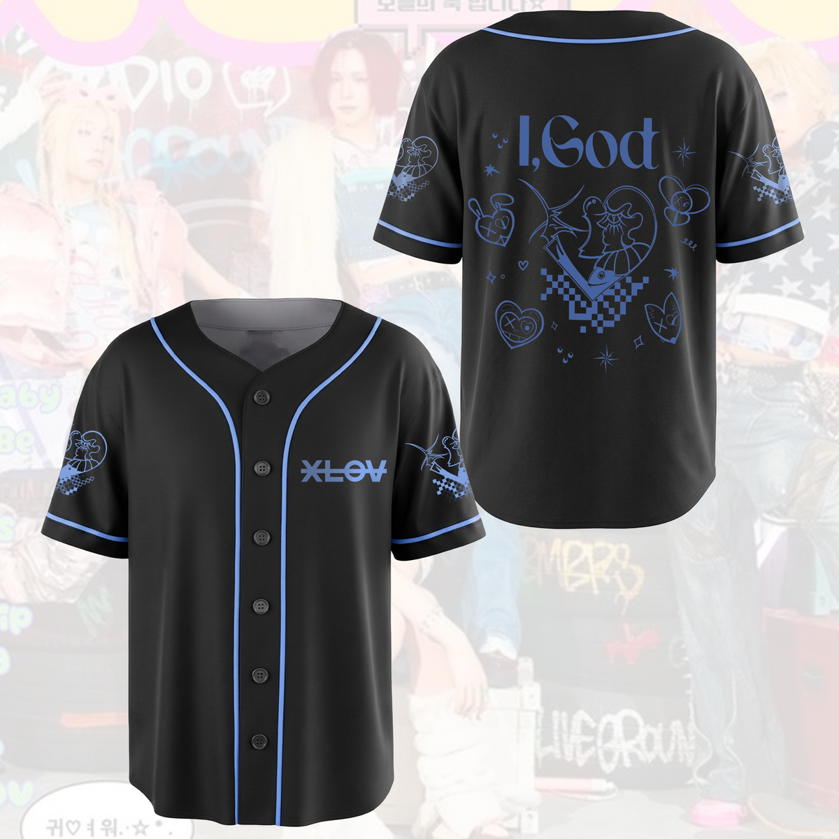 XLov I God Tour Baseball-Trikot Streetwear Konzert-Outfit Geschenk für Fans