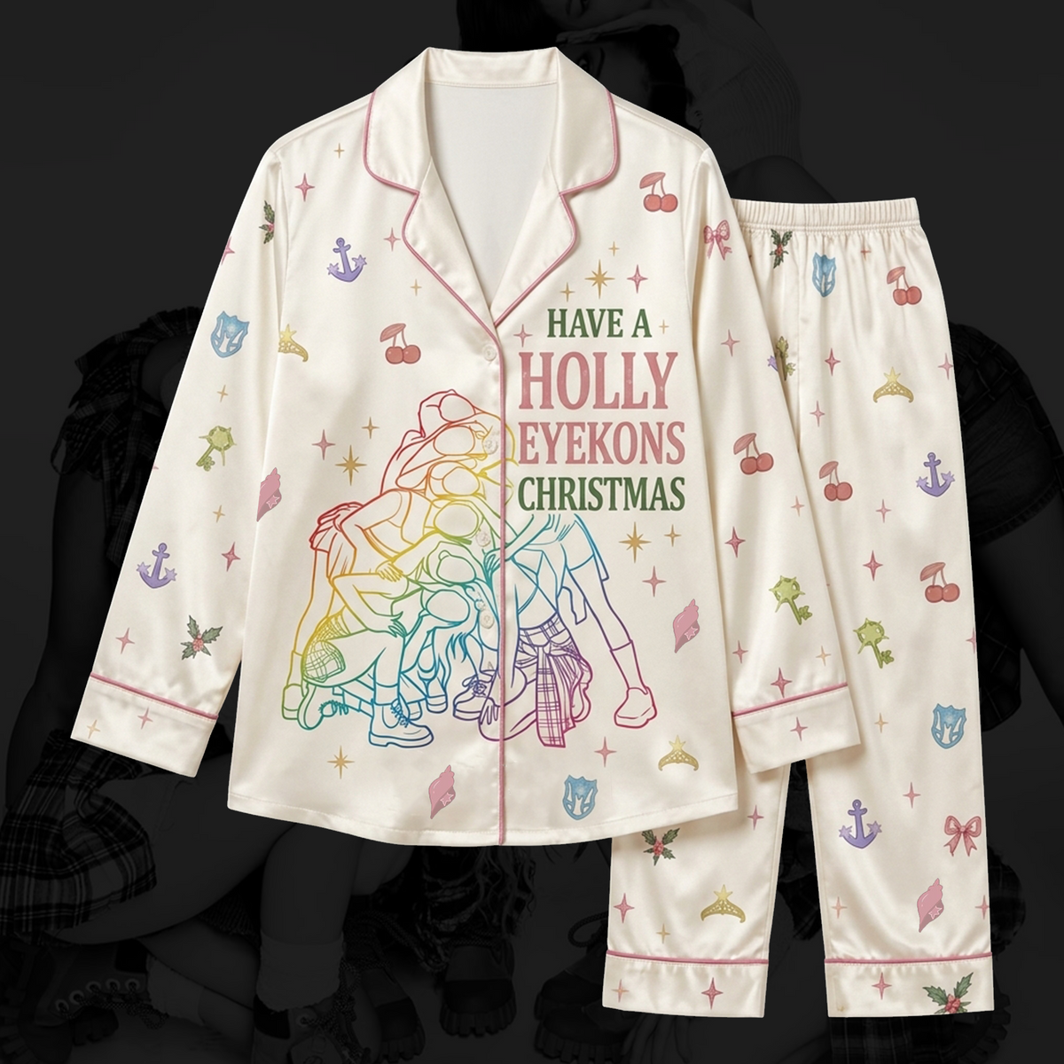 Katseye Weihnachts-Pyjama-Set in Pink Fan-Geschenke