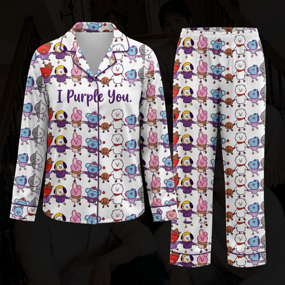 BTS J-Hope BT21 Borahae Weihnachts-Pyjama-Set (süß)