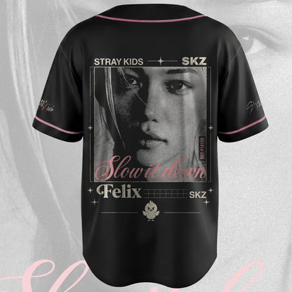 Stray Kids Felix Slow It Down Baseballtrikot STAY Geschenke