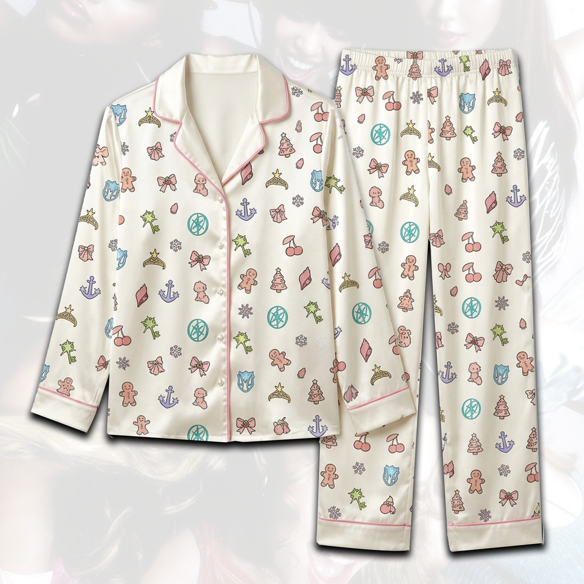Katseye Weihnachts-Pyjama-Set in Pink Fan-Geschenke