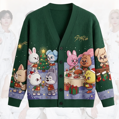 Kawai Skzoo Stray Kids Weihnachts-Cardigan Konzert-Outfit Geschenk für Fans