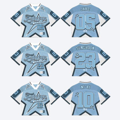 Enhypen Mixed-Mesh-Jersey Fußball V3 Blau Weiß