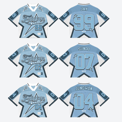Enhypen Mixed-Mesh-Jersey Fußball V3 Blau Weiß