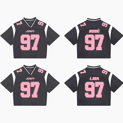BLACKPINK Version 3 In Grey Pink Mixed Mesh Jersey Football