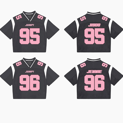 BLACKPINK Version 3 In Grey Pink Mixed Mesh Jersey Football
