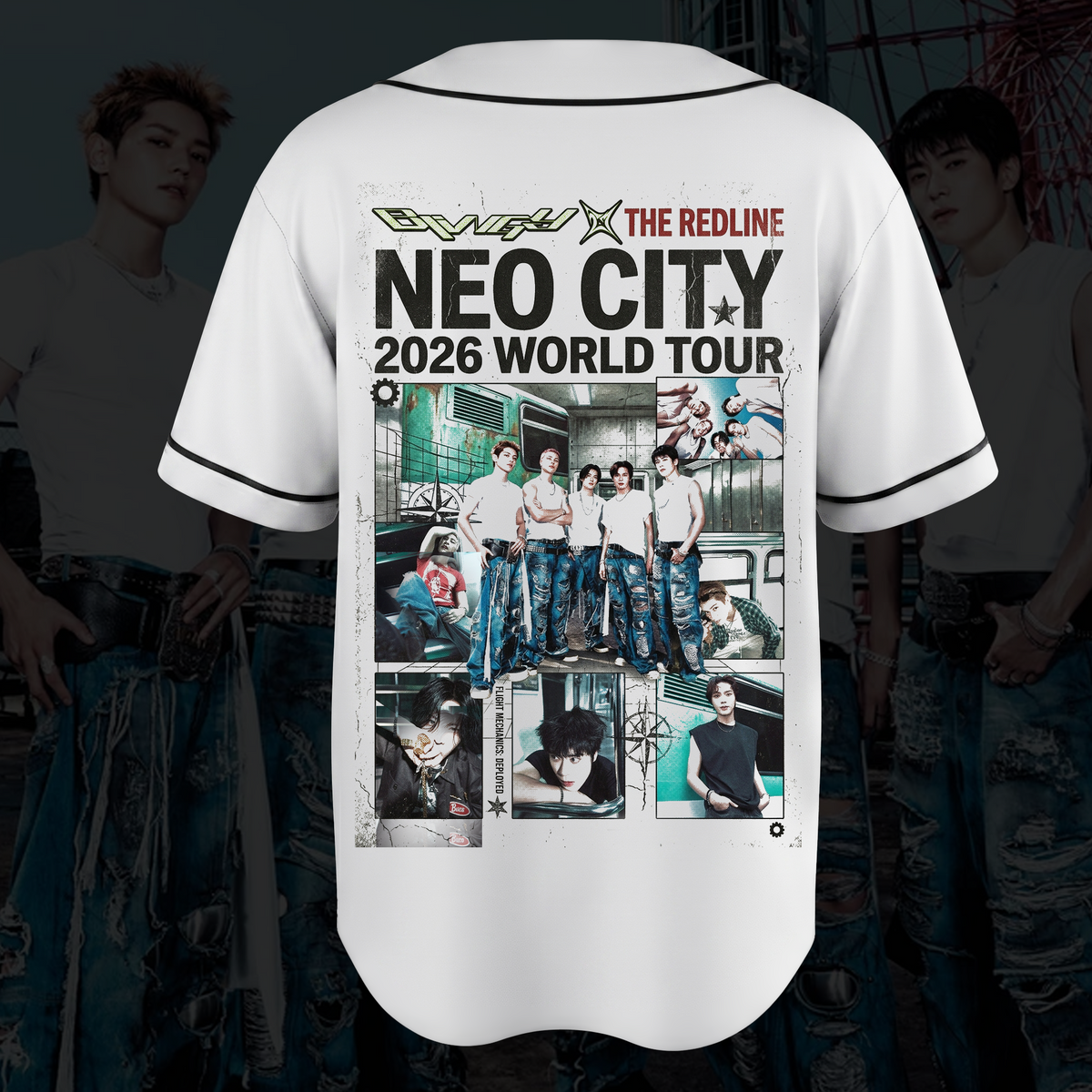 Vintage NCT 127 The Redline Welttournee Baseballtrikot Fan-Geschenke