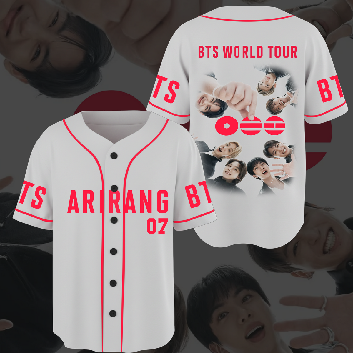 BTS OT7 Forever Arirang Welttournee 2026 Baseballtrikot Fan-Edition