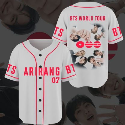 BTS OT7 Forever Arirang Welttournee 2026 Baseballtrikot Fan-Edition