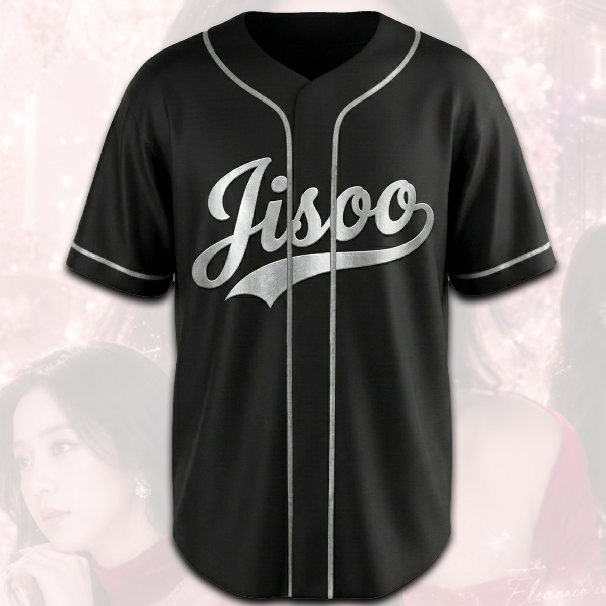 Vintage Blackpink Jisoo Click Album Baseballtrikot Fan-Edition